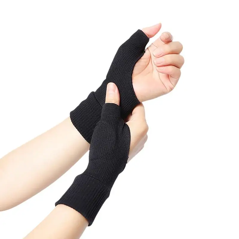 1 Paar Handgelenk-Daumen-Kompressionshandschuhe für Arthritis, atmungsaktive Stützbandage, gestrickte Fingerverletzungsschoner, Sport-Sicherheits-Handgelenkbandage – Detail 10