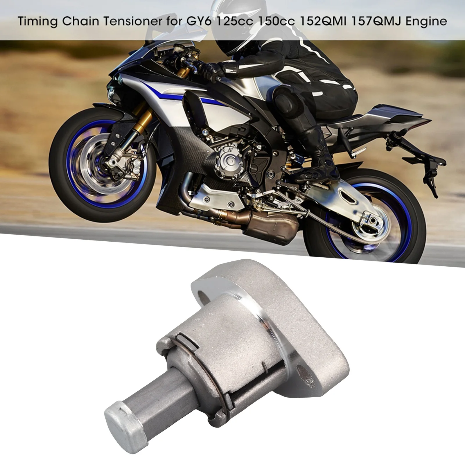 Camshaft Timing Chain Tensioner for GY6 125cc 150cc 152QMI 157QMJ Engine, Aluminum, Silver, 100% Brand New, 80g, 1 x