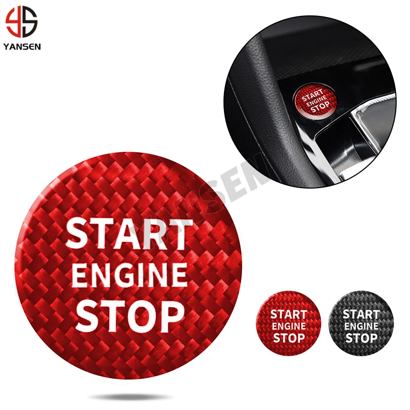 

For VW MK7 VII GTI R CC Arteon Passat B8 Touareg T-roc Tiguan Jetta Golf 7 Real Carbon Car Engine Start Stop Button Ring Cover