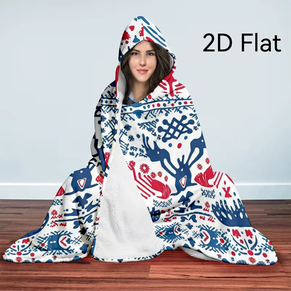 1pc Extra Large Hooded Wearable Blanket - Enlarged And Thickened Softness Like Plush, Cozy Warm Winter Wear for Home