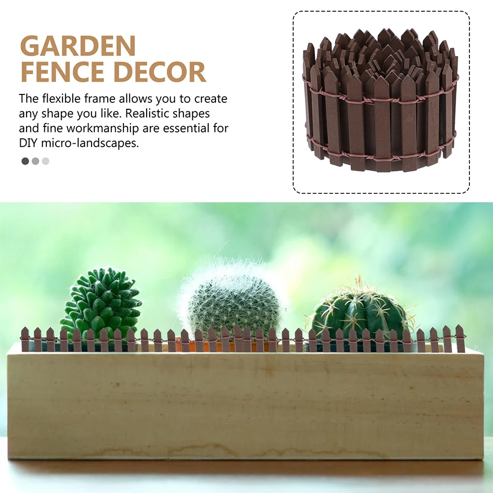 

3 Rolls Miniature Fence Ornaments Ideal for Hand-Made Small Garden Micro Landscape DIY Scene Layout Wooden Fence Decor
