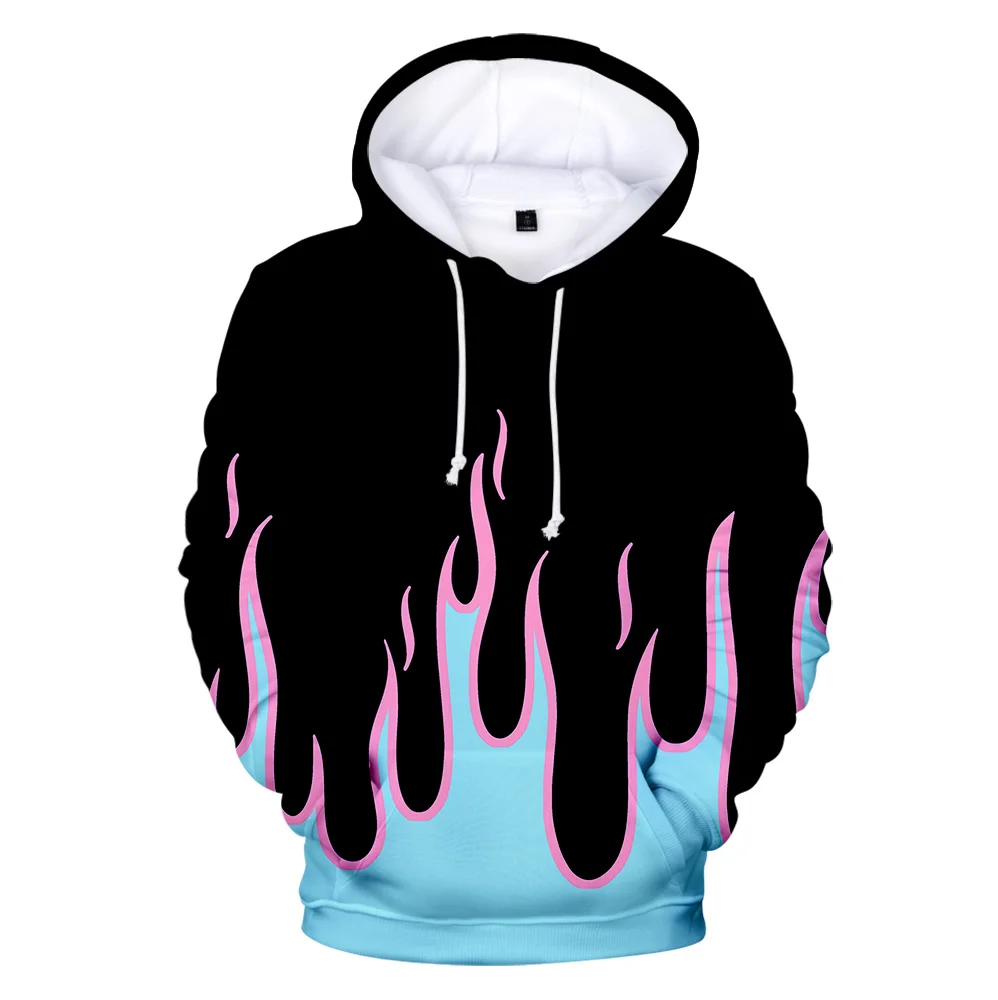 Red And Yellow Flame Hoodies Men Women Hip Hop Streetwear Dance Skateboard Sweatshirt Loose Fashion Trend Kids Adult 3D Hoodie
