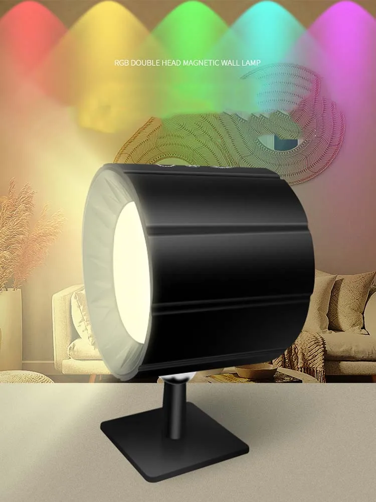 

LED Wall Sconces light 3 Brightness Levels 3 Color Or RGB Modes Wall Lights 2000ma Battery Operated 360° Rotatable Touch Control