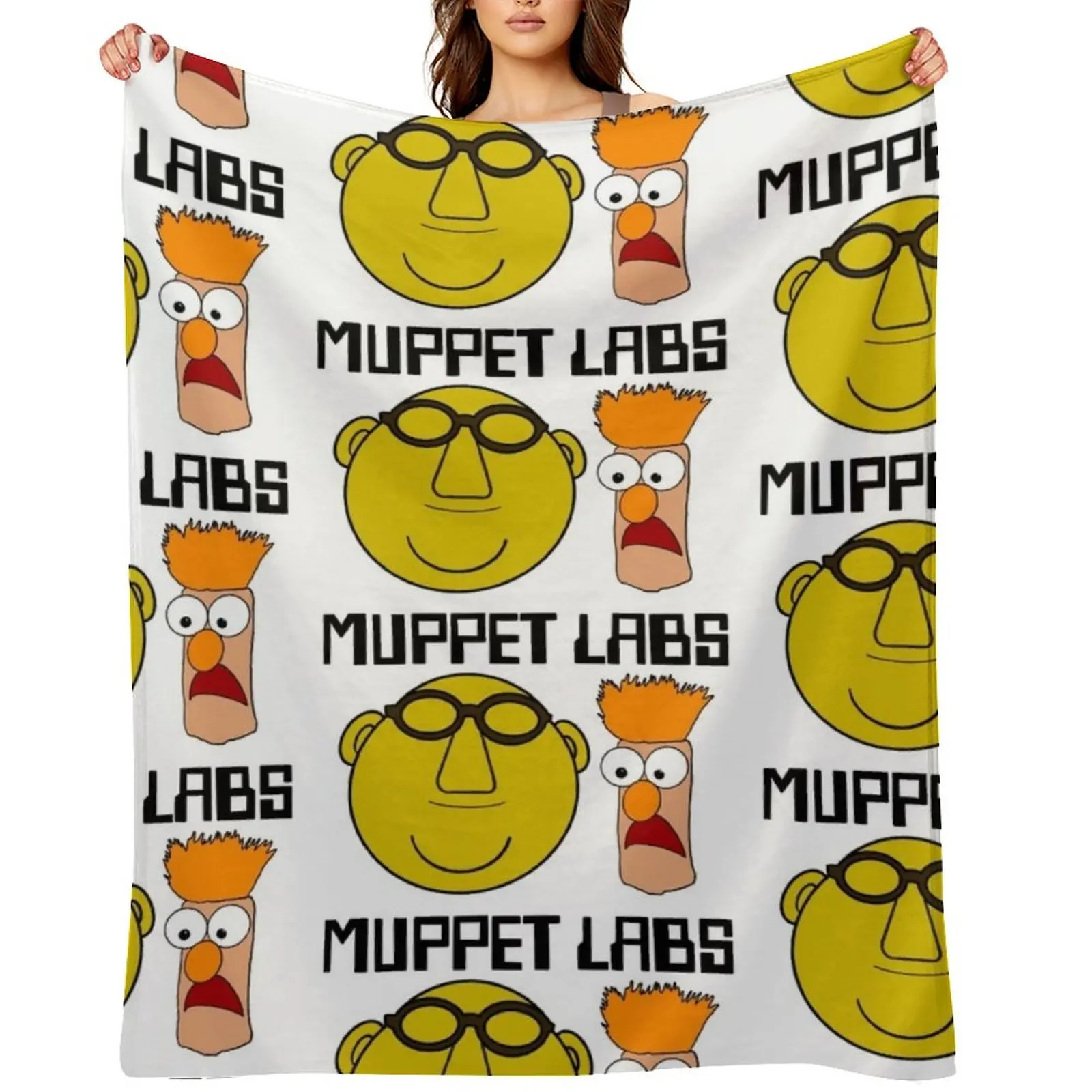 

The Muppets - Dr. Bunsen Honeydew & Beaker Muppet Labs Throw Blanket Sofas Flannel Fabric Personalized Gift Blankets