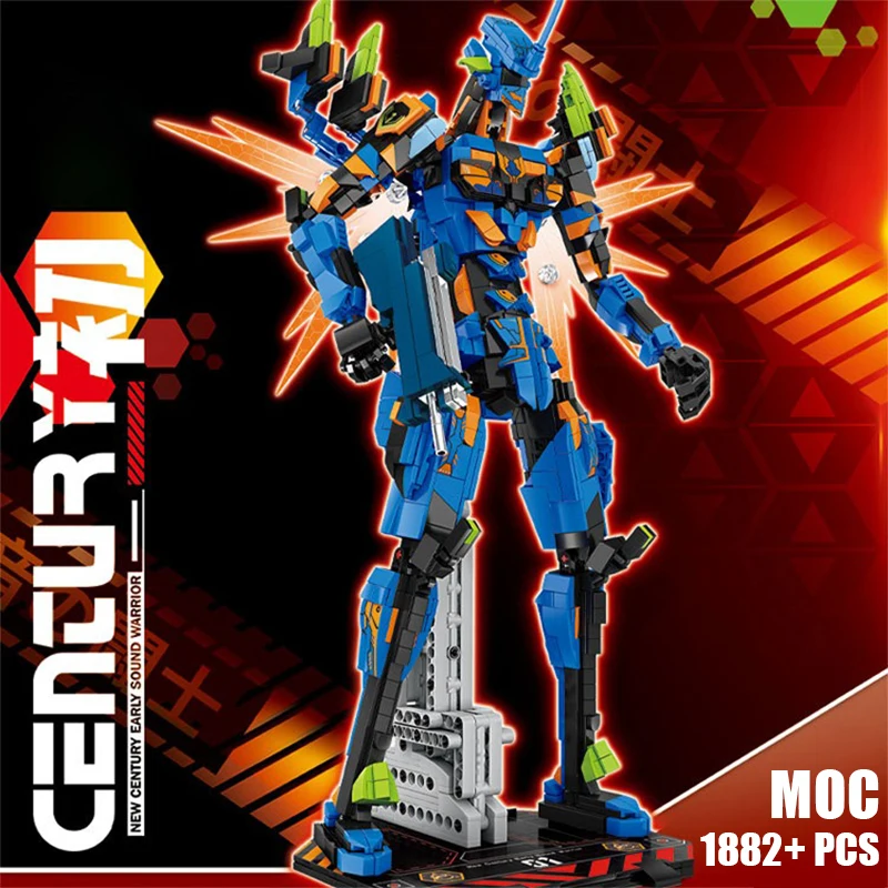 MOC Anime EV FINAL MODEL Building Blocks 1882 PCS Technical Figures Mechanical Robot with Weapon Bricks Toys for Kids Gifts