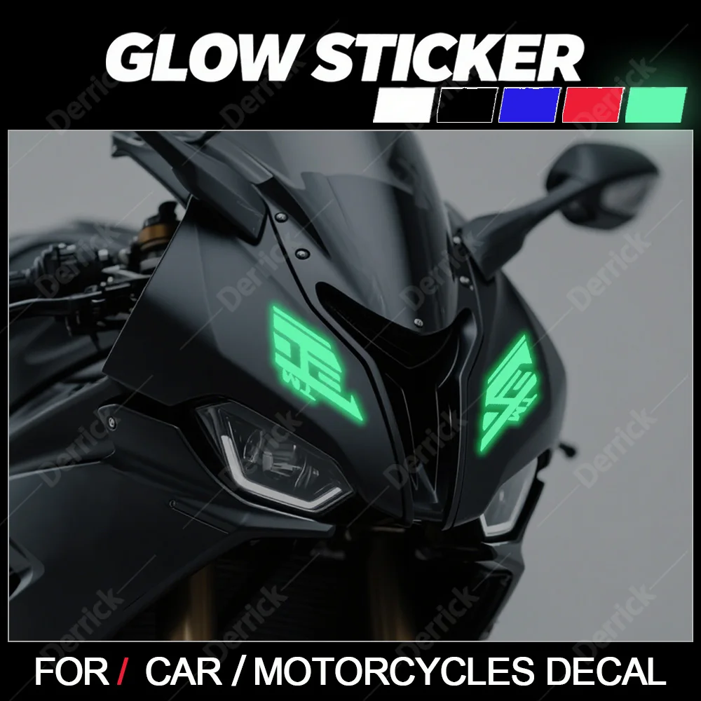 

2 PCS Motorcycle Glow Stickers - personalized Waterproof Stickers Suitable For Motorcycle Fuel tanks And Helmets