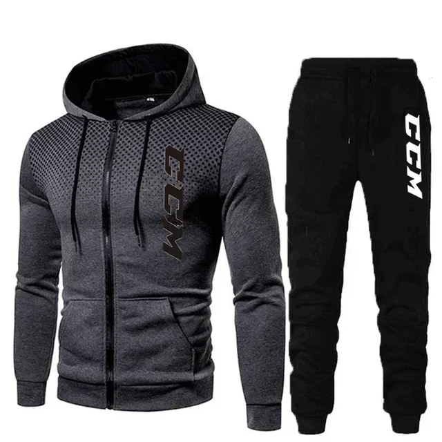 New fashion tracksuit CCM for men hoodie fitness gym clothing men running set sportswear jogger MEN\'S tracksuit winter suit Spor