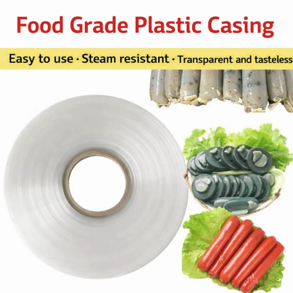 5/10 M Plastic Packaging Sausage Casing Food Grade Plastic Sausage Casing Making Tool Transparent Color Temperature Resistant