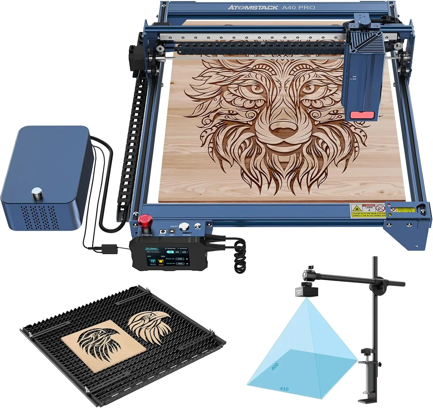 

Atomstack A40 S40 X40 Pro Laser Engraving Machine 210W Engraver Cutter With AC1 Lightburn Camera F3 Protective Plate Worktable