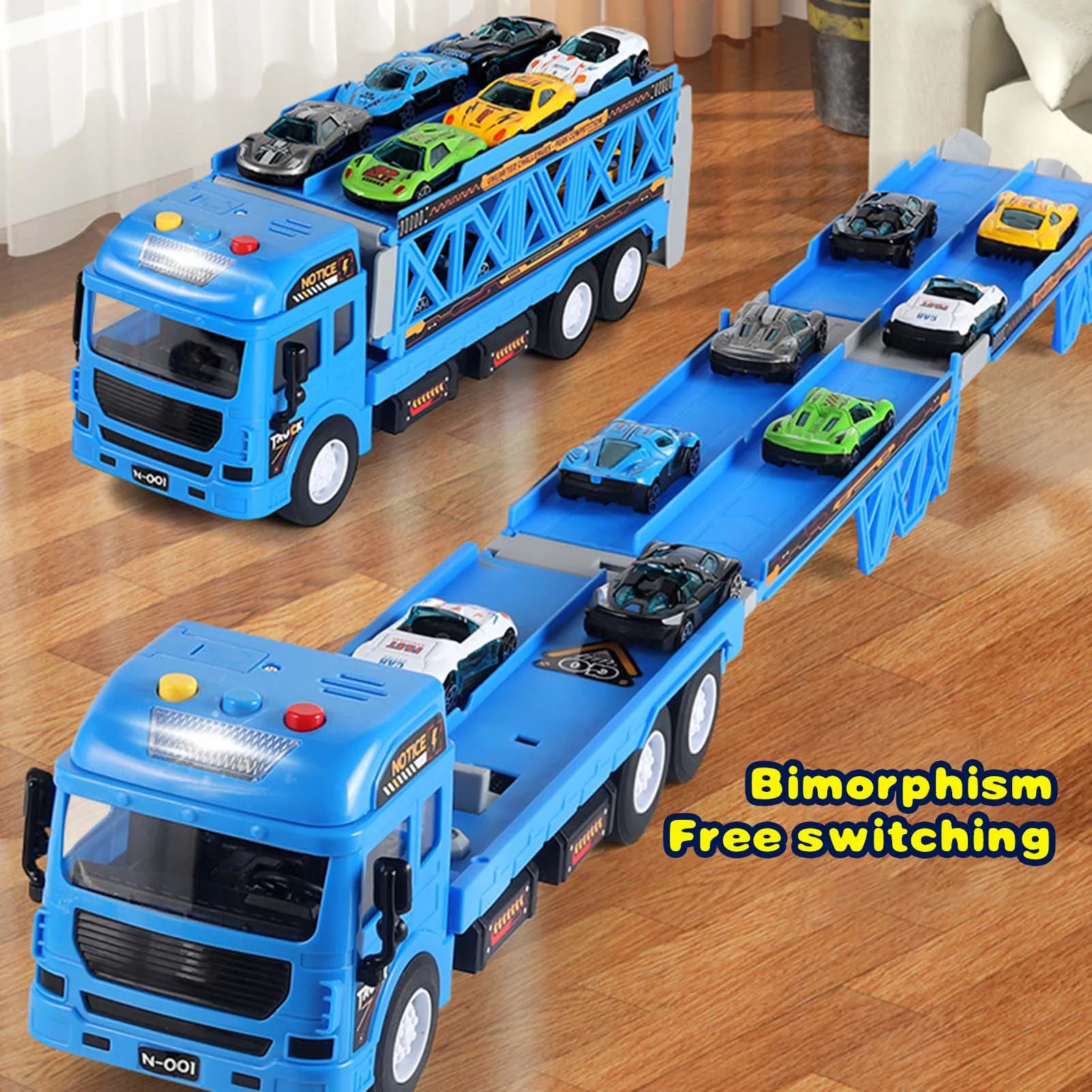 Truck Toys Deformed Track Ejection Toys Durable Alloy Car Track Racing Storage Container Toy for Kids Christmas Amusement Toys