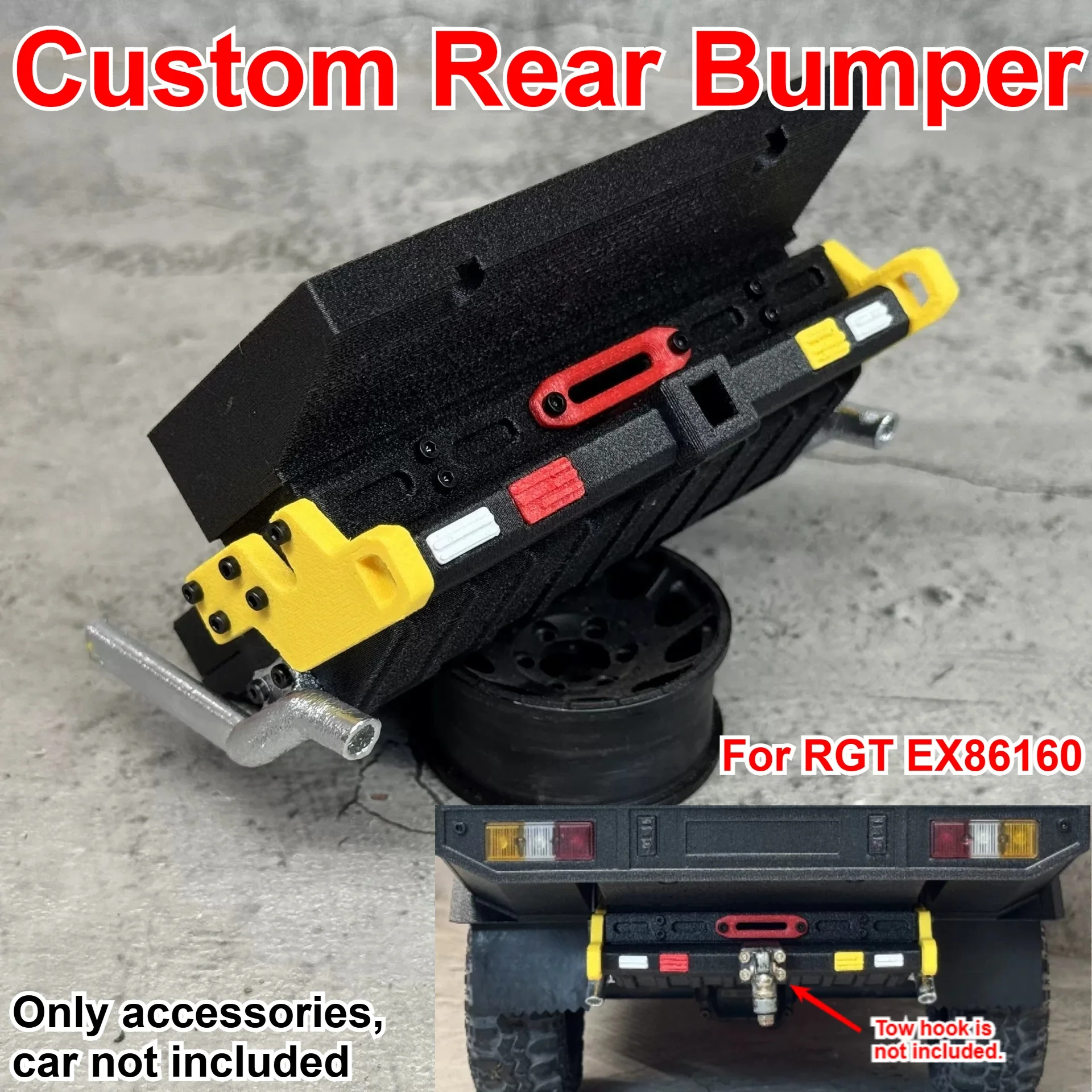 1/10 RC Offroad Crawler For RGT EX86160 Heavy Duty Rear Bumper Custom Model Number Decorative Styling Decor Upgrade Parts