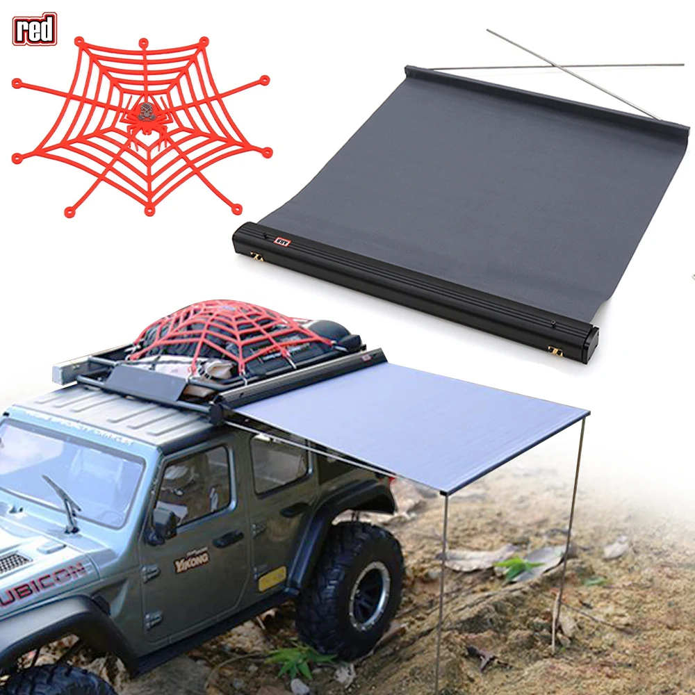 

RC Car Simulation Side Awning Rooftop Tent Luggage Roof Rack Net For 1/10 1/8 RC Crawler Car Traxxas TRX4 SCX10 TAMIYA ARRMA D90