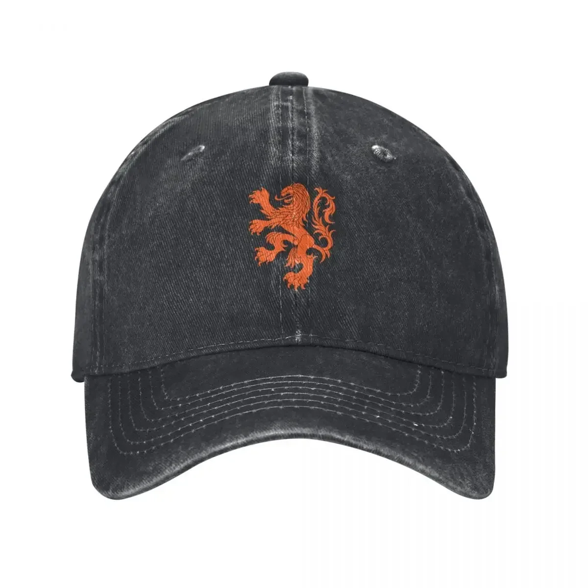 Dutch Lion (Orange/Black Outline On Black) Baseball Cap Visor cute Mountaineering For Women Men's