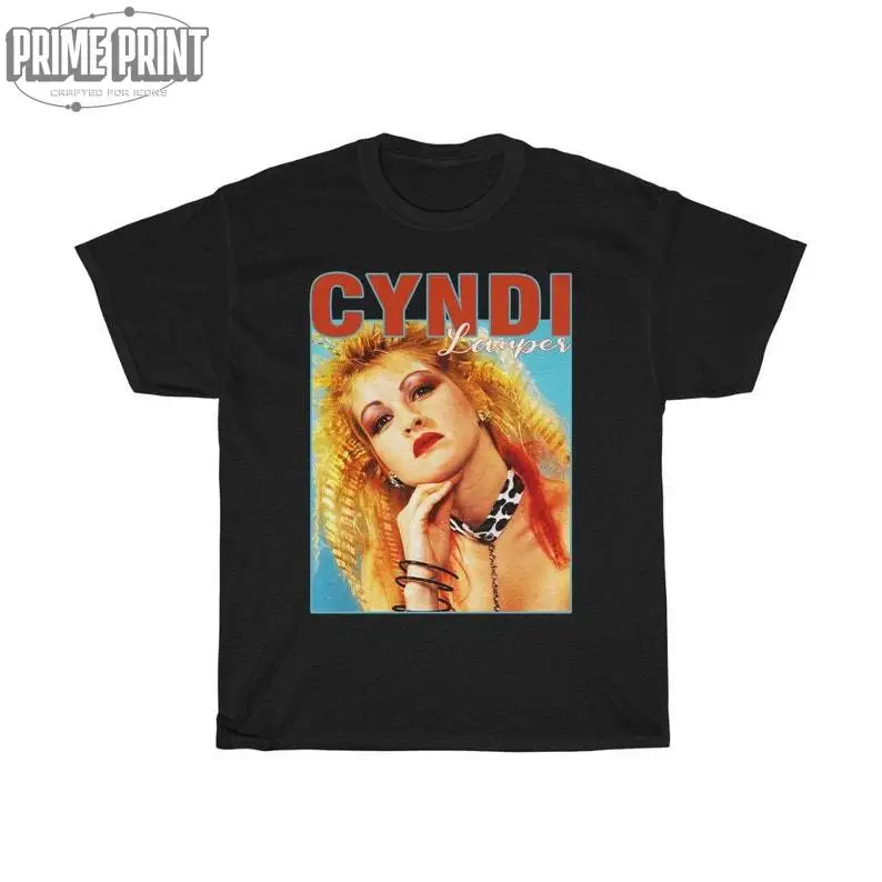 Cyndi Lauper Shirt T-Shirt Classic Unisex Best Seller Men's Cotton T-Shirt Round Collar Tees Short Sleeve Clothes Big Size