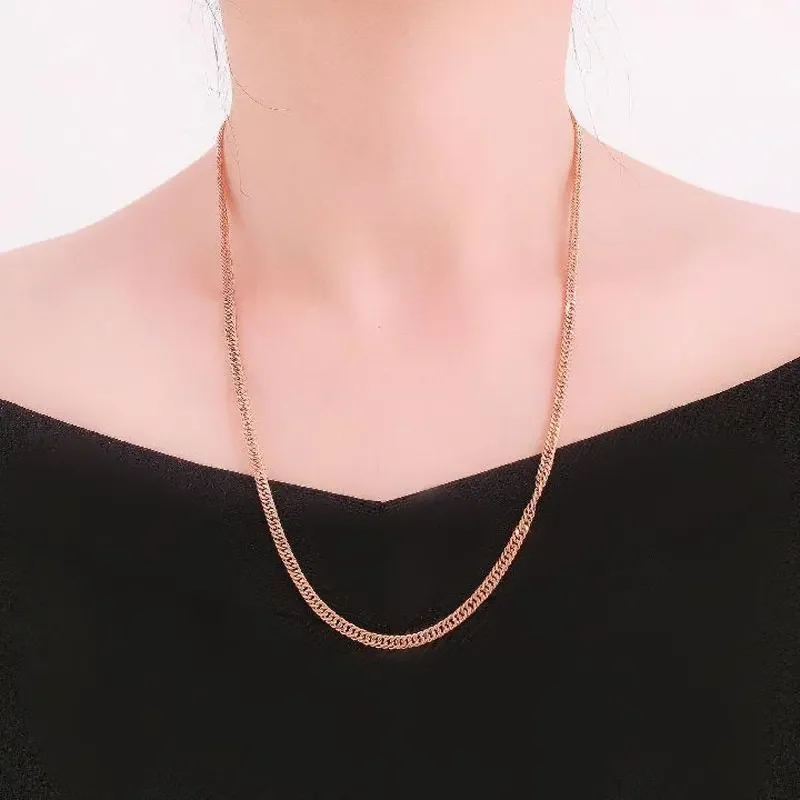 Classic Copper plated rose gold Long Chunky Necklace New Fashion Chains Hip Hop Style Stacked Party fashion Jewelry