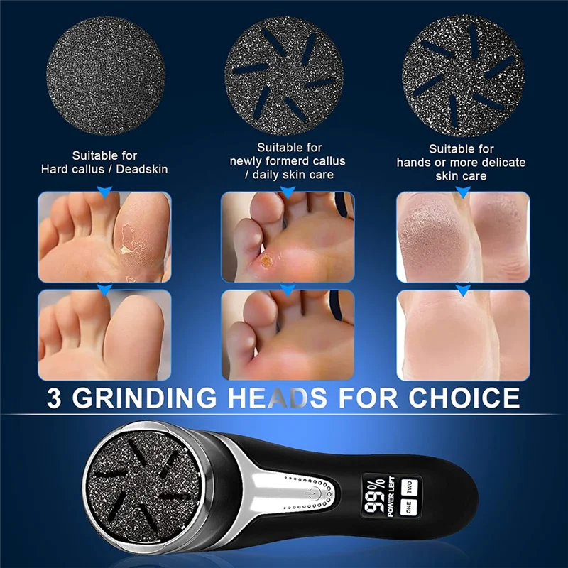 Electric Foot Grinder Rechargeable Electric Foot File With LCD Display Rechargeable