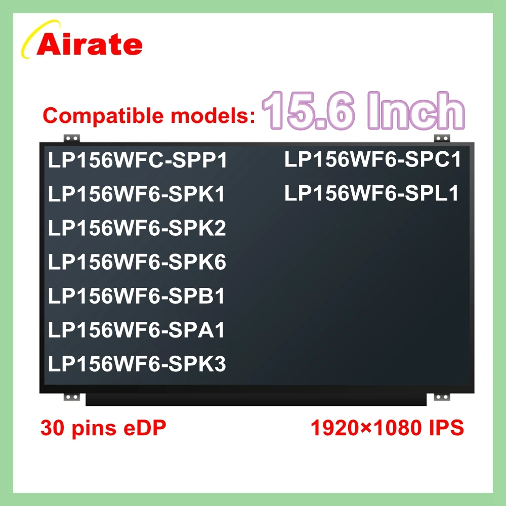 Imagem -02 - Tela Magro do Portátil do Painel do Ips 15.6 Polegada Lp156wf4 Lp156wf6 Spp1 Spk1 Spk2 Spk3 Spk6 Spc1 Spb1 Spl1 Spa1 B156han01.2 30 Pinos