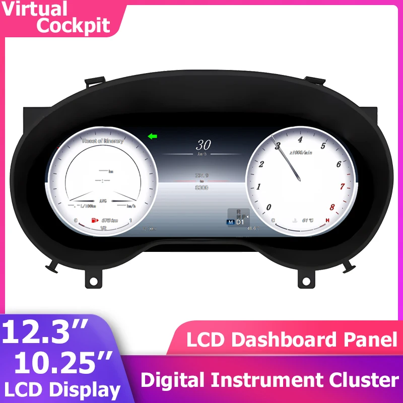 Tachimetro a grappolo per strumenti digitali da 12.3 pollici per Mercedes Benz CLA/GLA-Class X156 C117 W117 contagiri per pannello cruscotto LCD