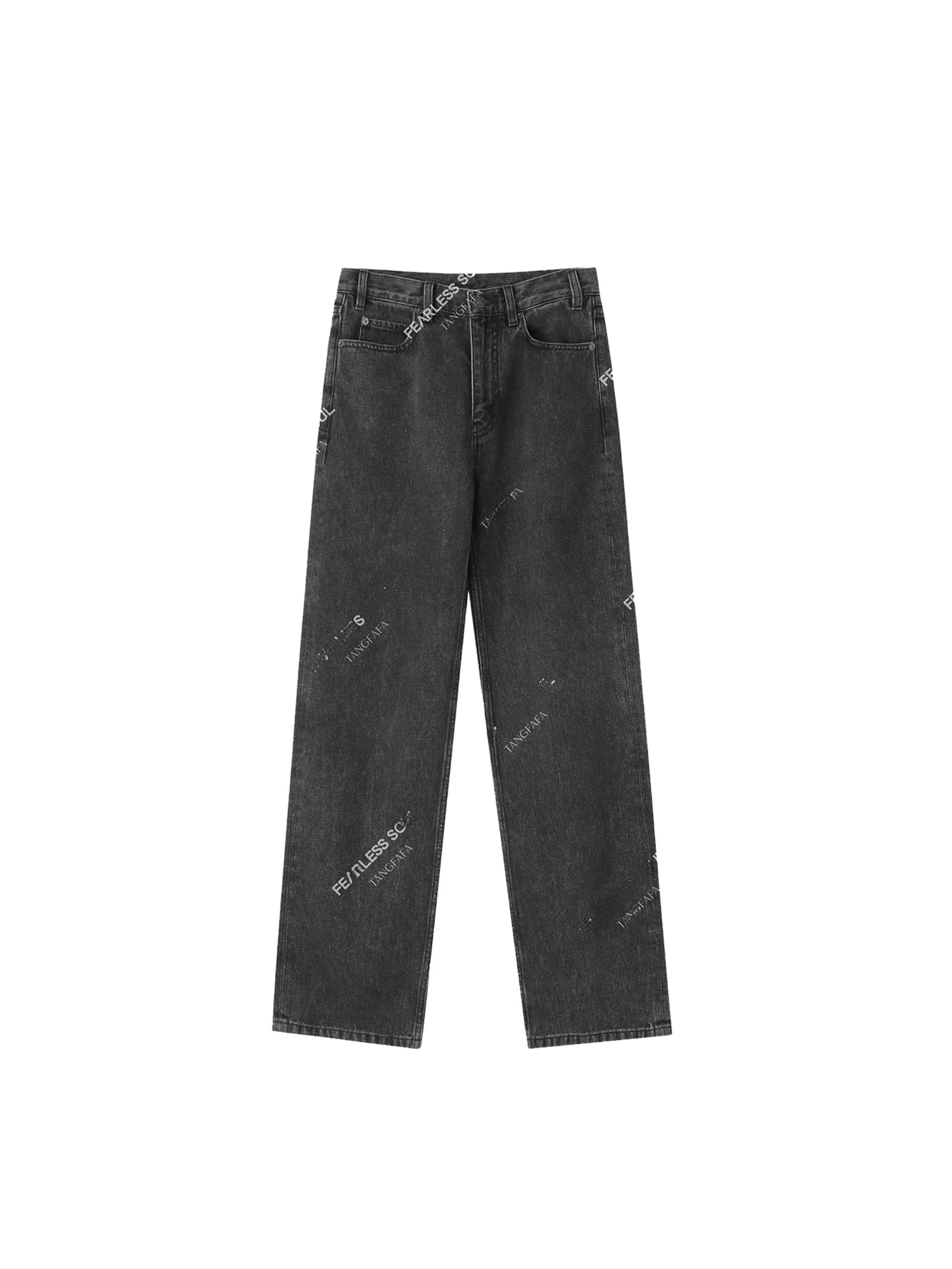 

Tfa High Waist Straight Leg Jeans Women's Simple Waed Denim Pants Casual Wear All Seasons Comfortable Fit Chinese Brand