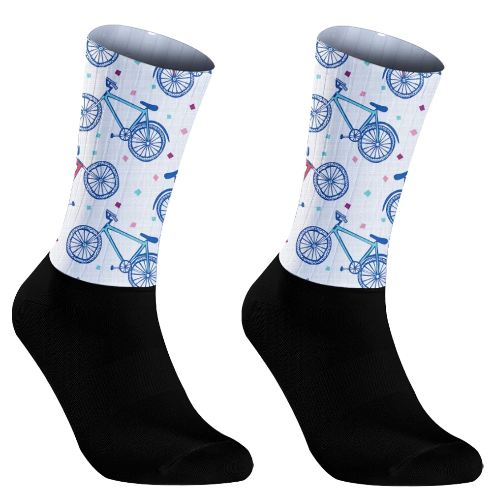 Calcetines de Ciclismo ummer Aero para hombre y mujer, medias antideslizantes de Gel de sílice, transpirables, para deportes de carreras profesionales