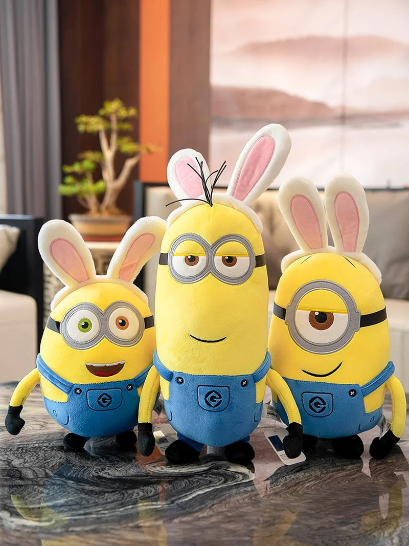 Hot Cute Minions Movie Characters Yellow Plush Toys Transformation Appease Rabbit Soft Dolls Pillow Christmas Ornaments Gifts