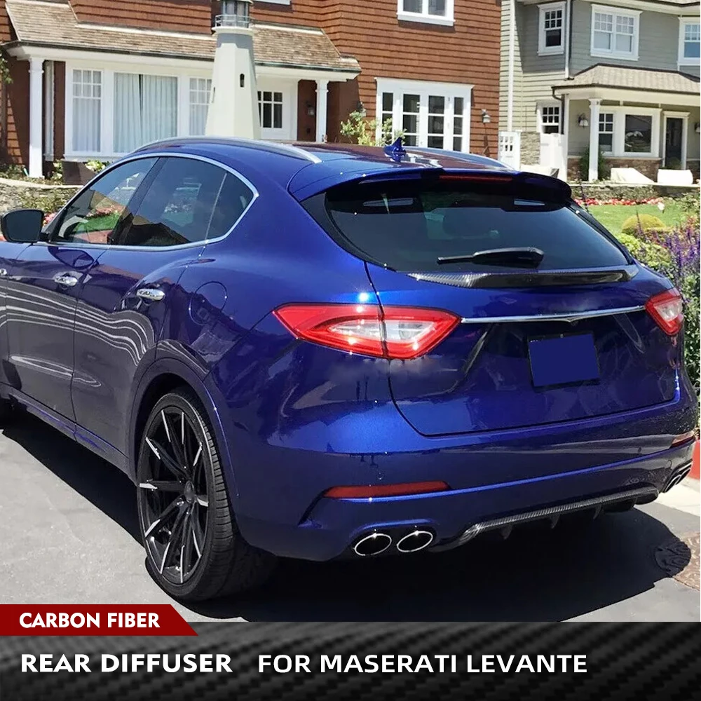 

For Maserati Levante S Sport Base Sport Utility 4 Door 2016-2018 Carbon Fiber/ FRP Car Rear Bumper Diffuser Lip Rear Diffuser