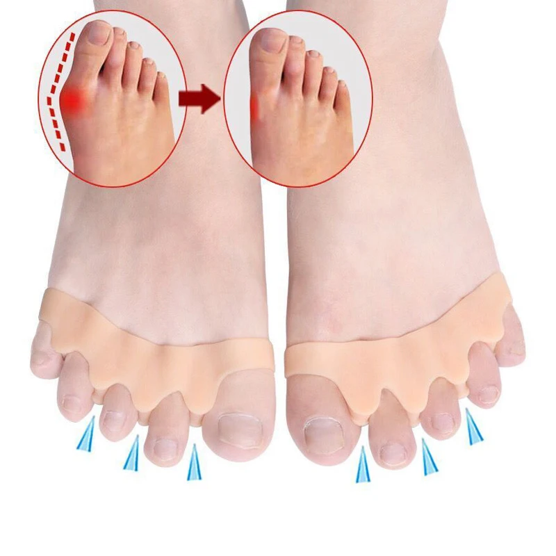 New 2Pcs/Pair Gel Toe Separator Toe Spacer for Men and Women Bunions Corrector Correct Restore Toes to Original Shape