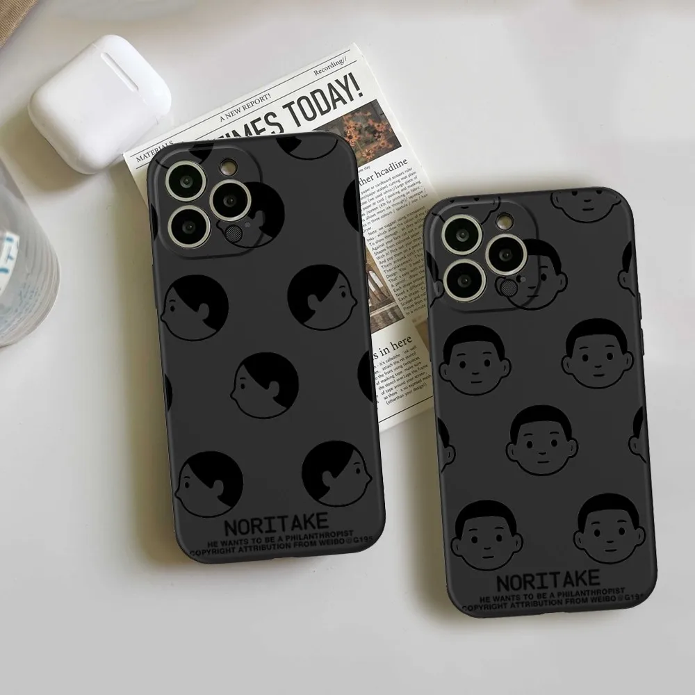 FOR IPhone14 Cartoon Noritake Ar Phone Case FOR IPhone 15 14 11 12 Pro 8 7 15 Plus 13 Pro MAX XR XS MINI Black Soft Covers