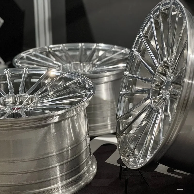 Custom Five Spoke Diamond Cut Polished Luxury Forged Aluminum Wheels 5x112 5x130 18-22 Inch Passenger Car Rims