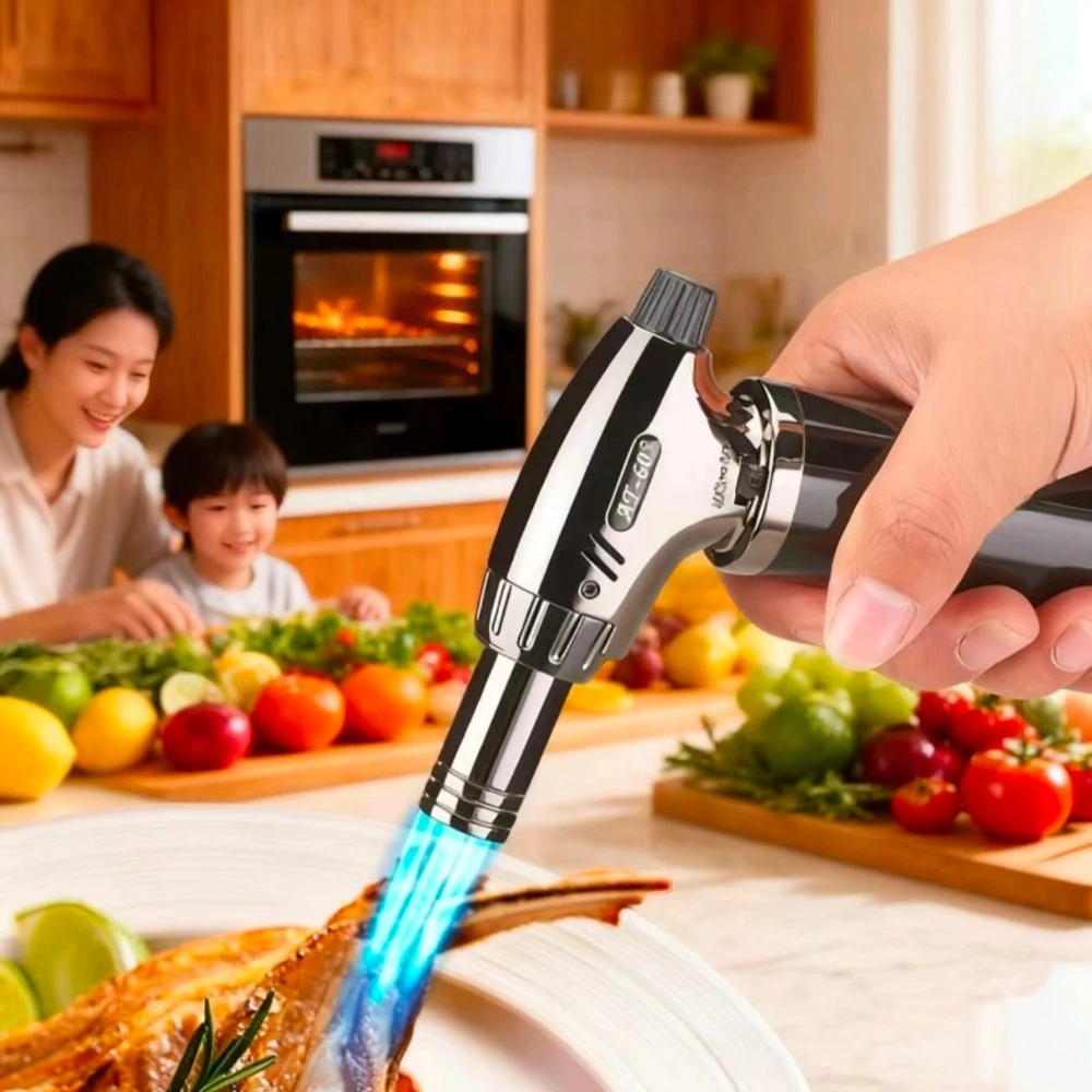 

Портативный металлический топливный нагрев, гриль зажигания, кухонная выдувная горелка, регулируемая кухонная бутановая газовая горелка, зажигалка, пламя.