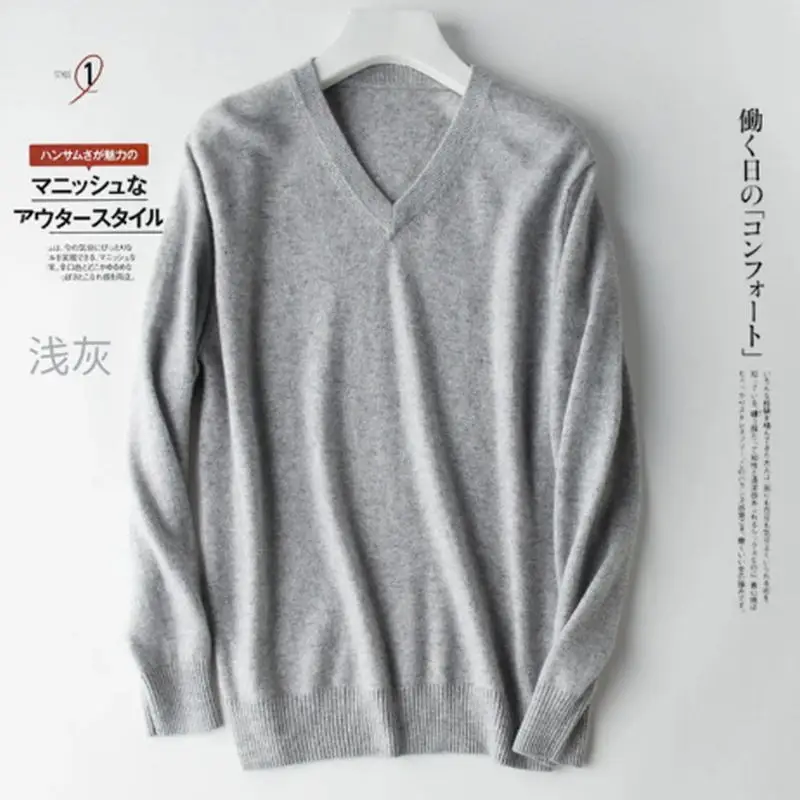 Classic Pullover V-Neck Sweater Men 2024 Autumn Winter Cashmere Cotton Blend Warm Jumper Clothes Pull Homme Man Hombres Sweater