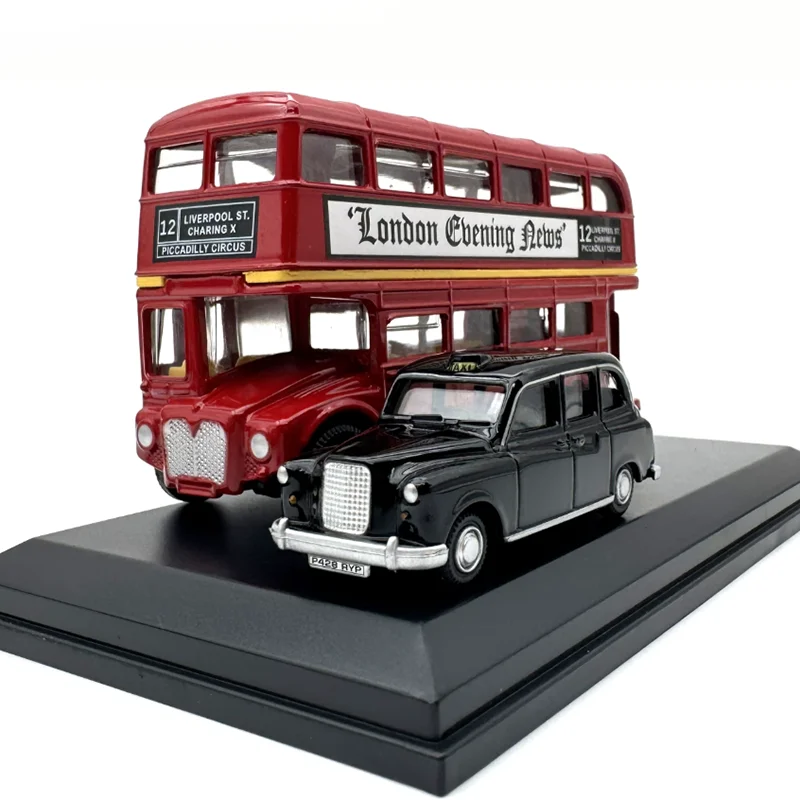 OXFORD 1:76 Scale London Double Decker Bus Taxi Alloy Car Model Hobby Gift Static Display Decoration Toy Desktop Creative