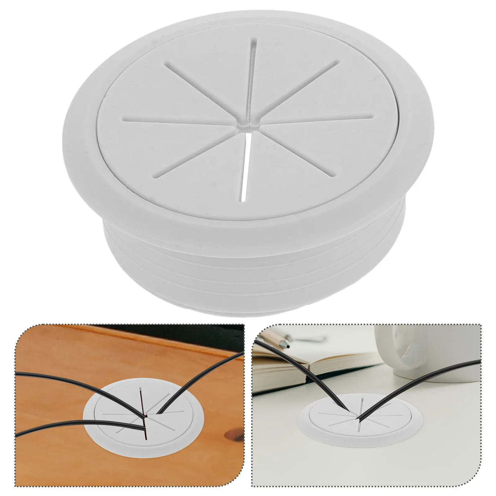 4Pcs Round Wire Hole Cover for Desk Cable Management Plastic Desk Grommet Cord Organizer Cable Hole Cover for Office Home