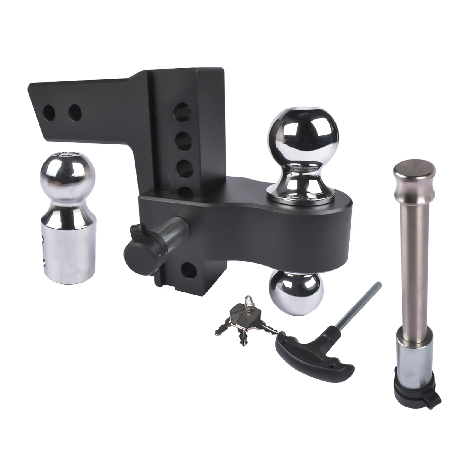 وصلة مقطورة سوداء قابلة للتعديل AP03 تناسب جهاز استقبال مقاس 2.5 بوصة |   وصلة قطرة ألومنيوم شديدة التحمل مقاس 6 بوصات |   18500 رطل GTW