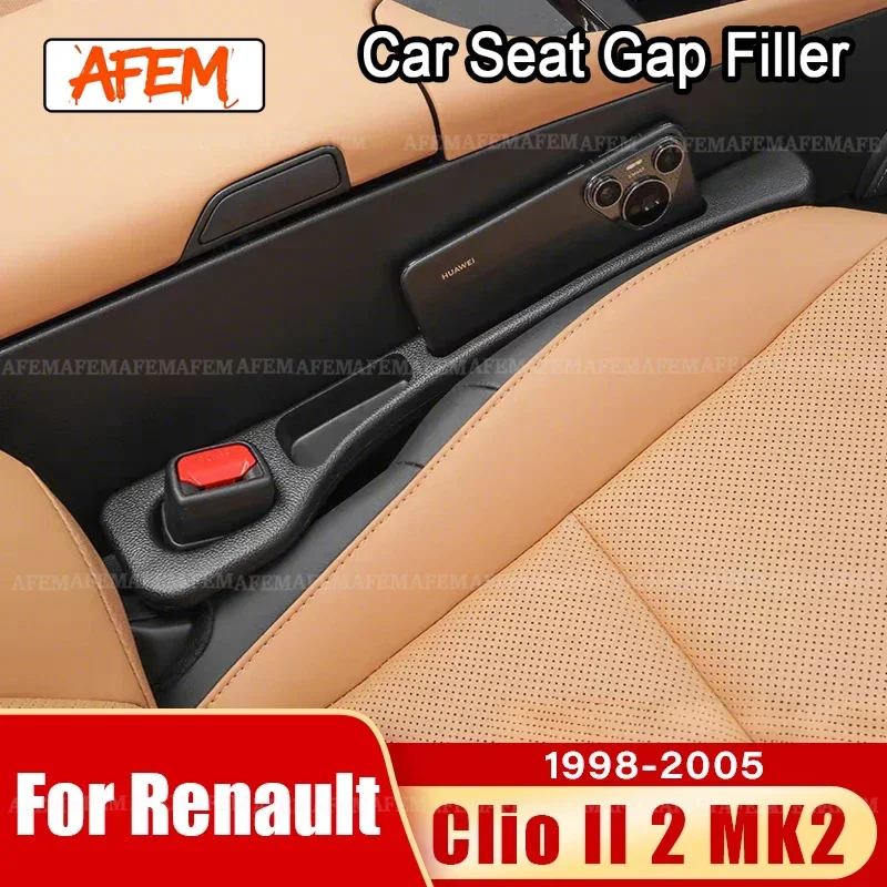 For Renault Clio II 2 MK2 1998 1999 2000 2001 2002 2003 2004 2005 2PCS Universal Car Seat Leak Proof Strip Gap Side Seam Storage