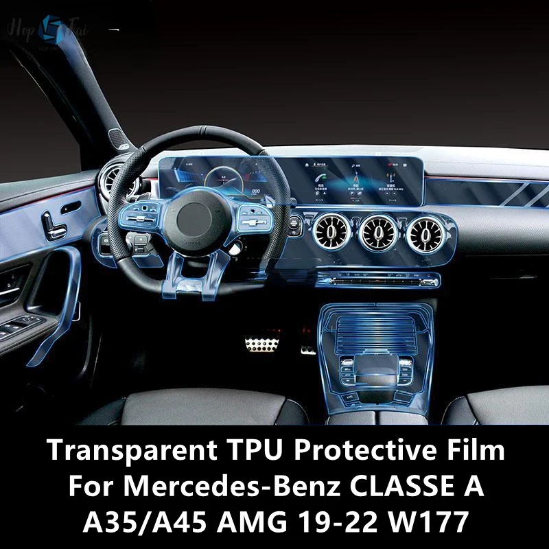 For Mercedes-Benz CLASSE A A35/A45 AMG 19-22 W177 Car Interior Center Console Transparent TPU Protective Film Anti-scratchRepair