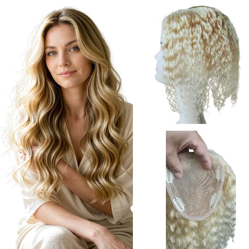 100% Human Hair Hair Wig Swiss Lace 13x14cm 12inch Water Wave Handmade Color #2 #8 7-10Days Ship