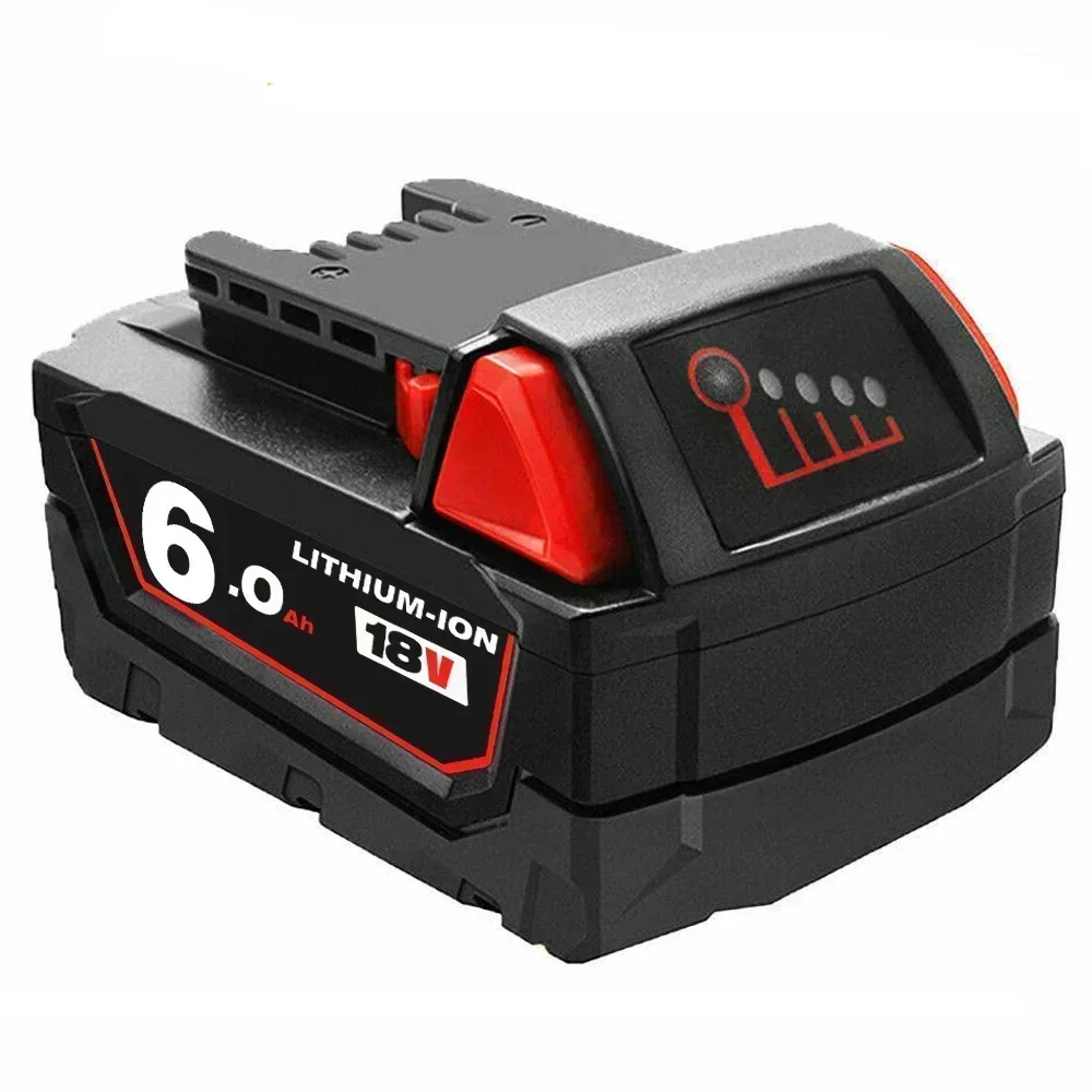 Bateria de lítio de substituição de 18V 6,0Ah para ferramentas Milwaukee M18 48-11-1860 48-11-1850 48-11-1840 48-11-1828 48-11-1820 48-11-1815