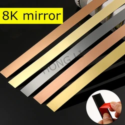 3M Mirror wall sticker self adhesive Metal Edge Strip Trim Decals Living Room Background Wall Ceiling Decorative Lines gold tape