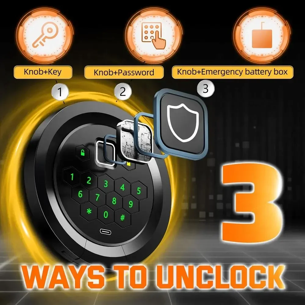 Dual Alarm & Mute Electronic Gun Cabinet with Removable Racks and Fingerprint Access for Firearms and Pistols
