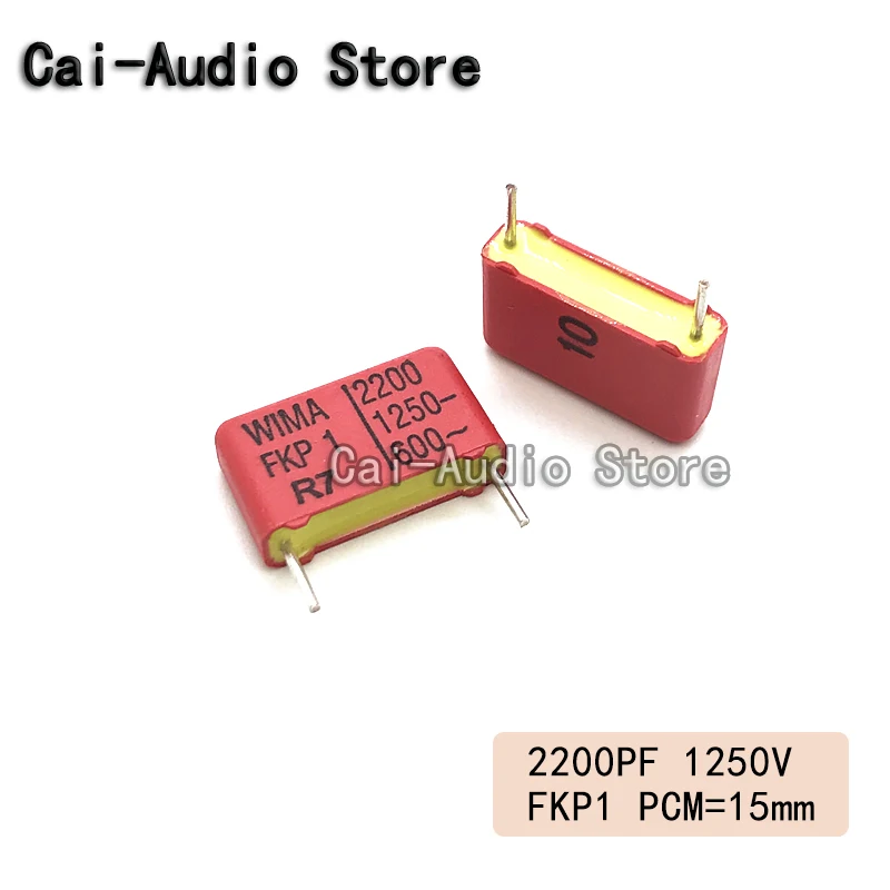 2PCS/5PCS/10PCS/Lot Brand NEW Germany WIMA FKP1 1250V 2200PF 1250V 222  0.0022UF Film Capacitor 1250v2200pf 222 Pitch 15mm 10%