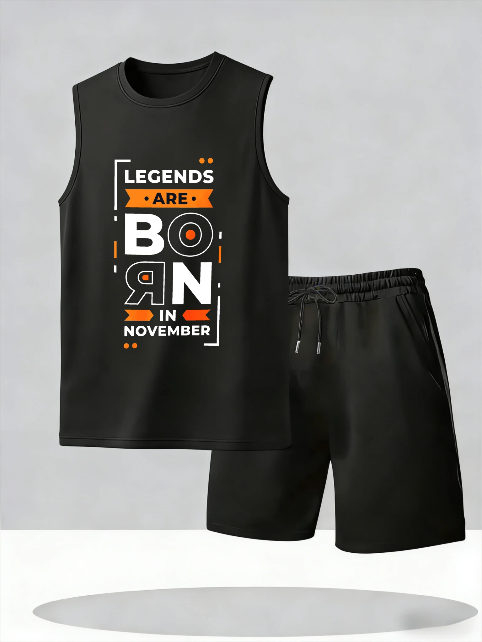 

Men's Tank Top Sets 2026 Summer Thin Quick Dry crewneck beach two-piece set oversize Breathable sports seaside sweat suit