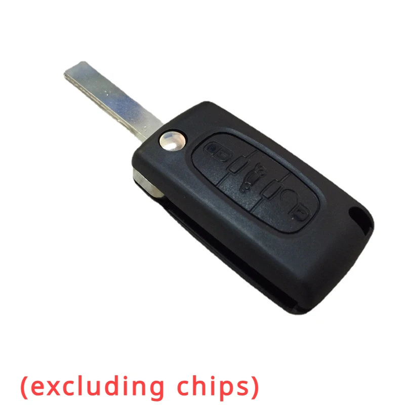 For Dongfeng Peugeot 307 for Citroen 408 C5 Built Two Three-button Folding Key Replacement Triumph Sega Shell (excluding Chips)