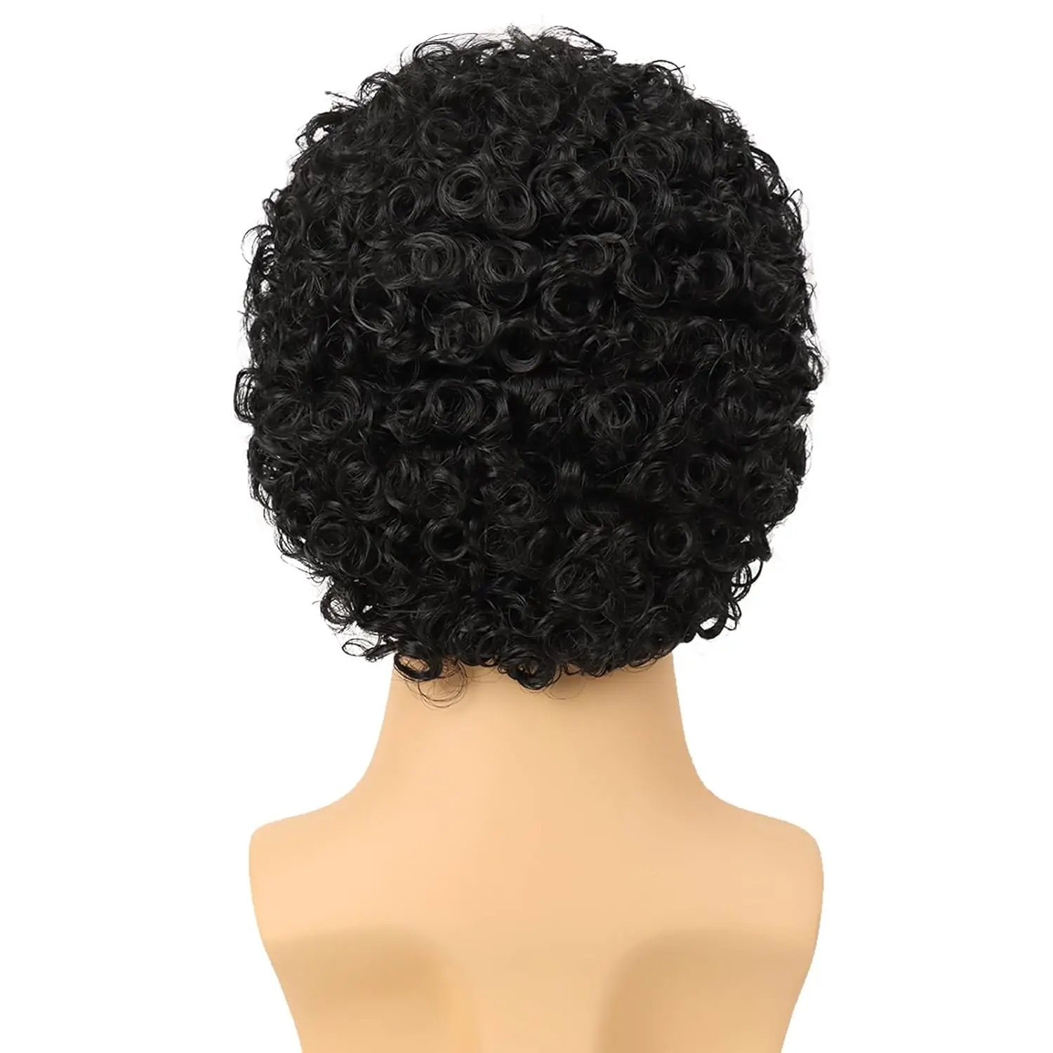 Synthetic Mens Short Afro Curly Wig for Male 70s 80s Disco Guy Rocker Wig Halloween Cosplay Fancy for Daily Party Costume
