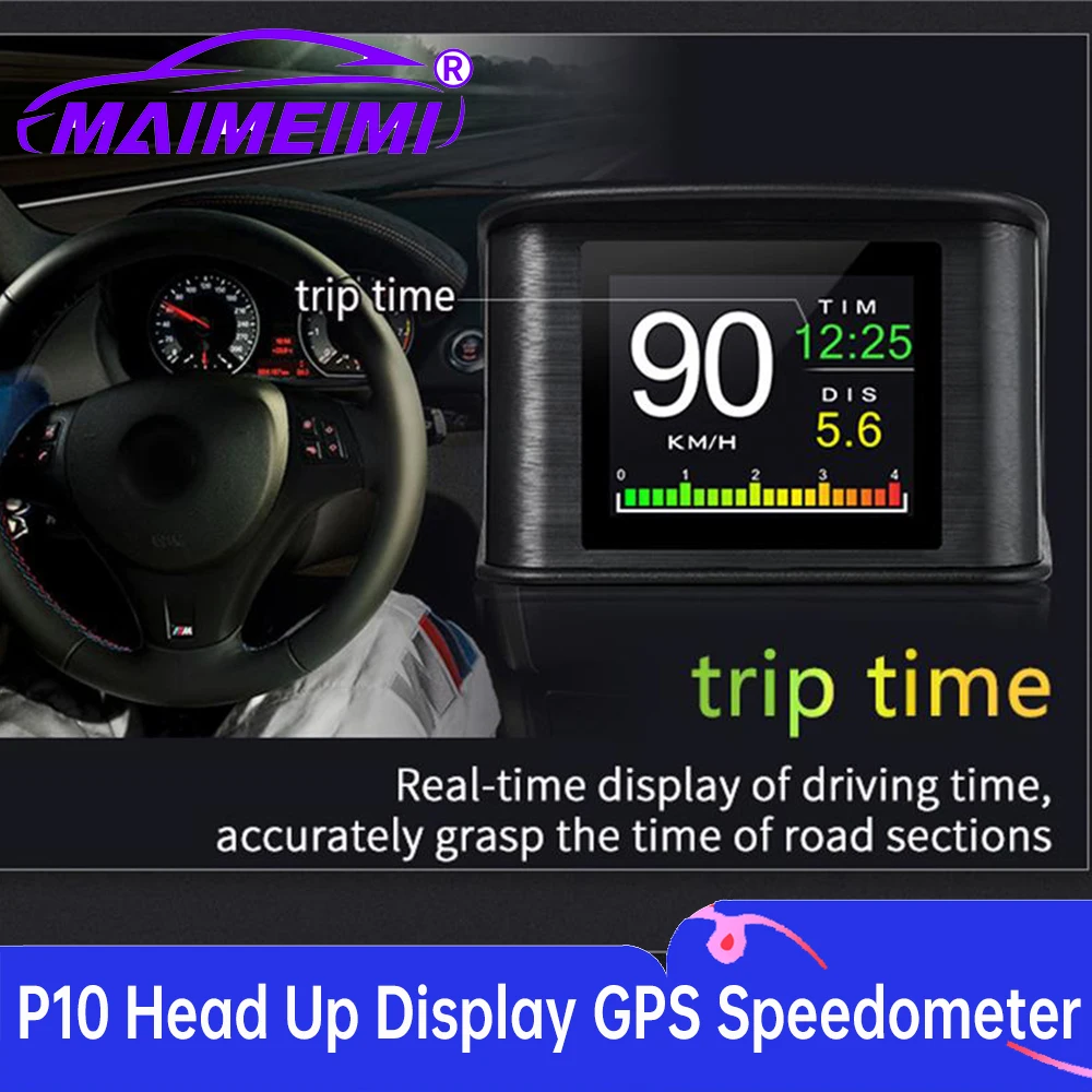 

Universal P10 OBD Smart Digital Head Up Display GPS Speedometer Overspeed Alarm Engine Fault Code Car Navigator Car Safely