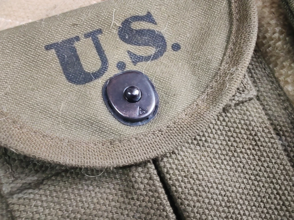 2 قطعة فائض عسكري حقيقي الأصلي الحرب العالمية الثانية الجيش الأمريكي M1 M2 كربين قماش مجلة الحقيبة مرحبا Q1943 مظهر جيد #2