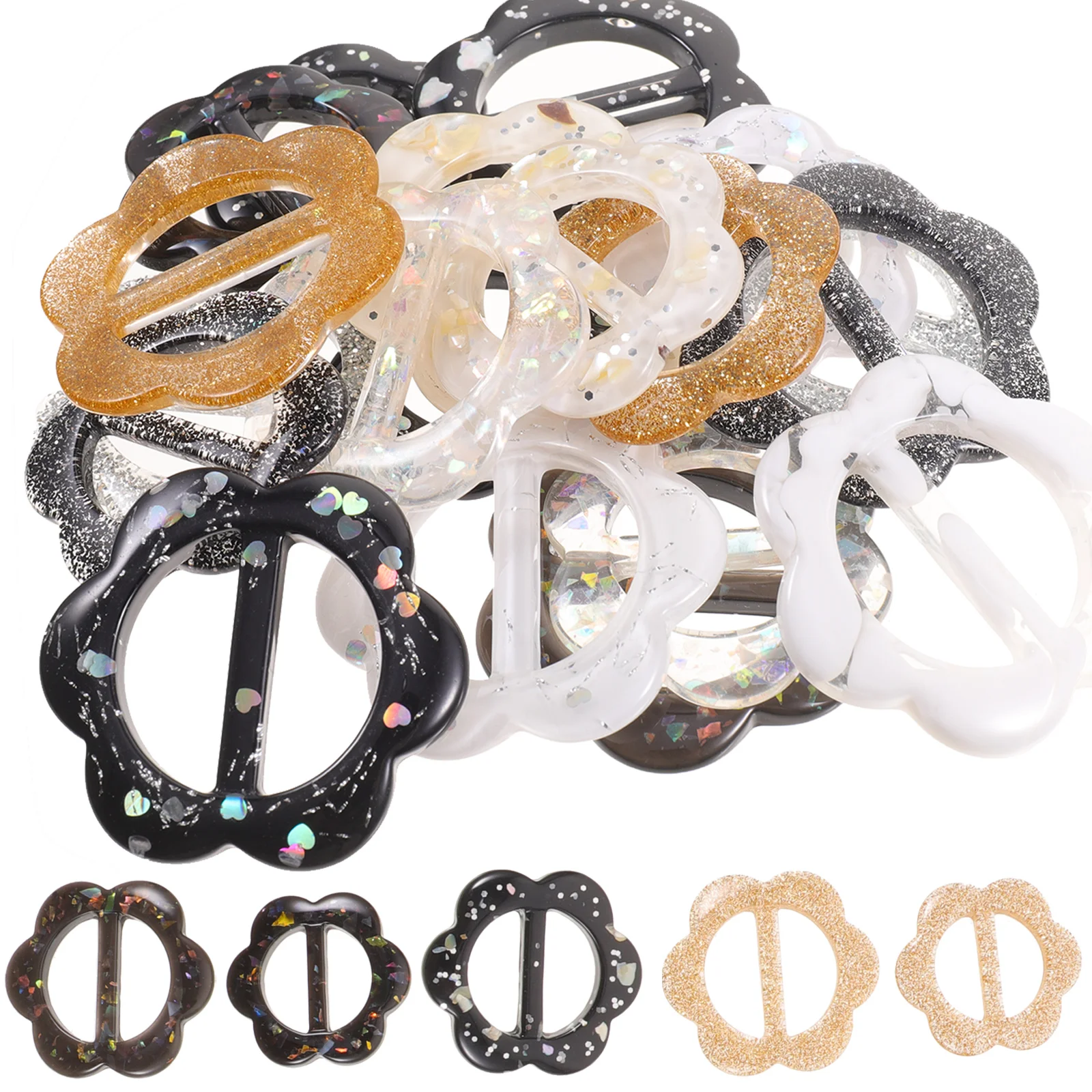 

20 Pcs Waist Buckle Resin Shirt Loops Clothing Accessories Scarf Ring Clips Round Overall Buckles T-shirt Hip Shaping Decorative