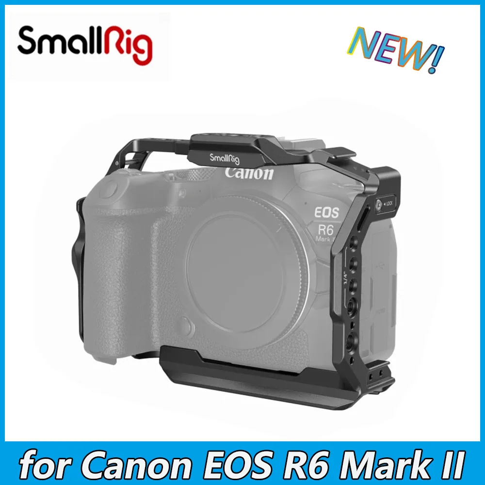 

SmallRig Cage with Cold Shoe Mount Thread Holes for Canon EOS R6 Mark II 4159