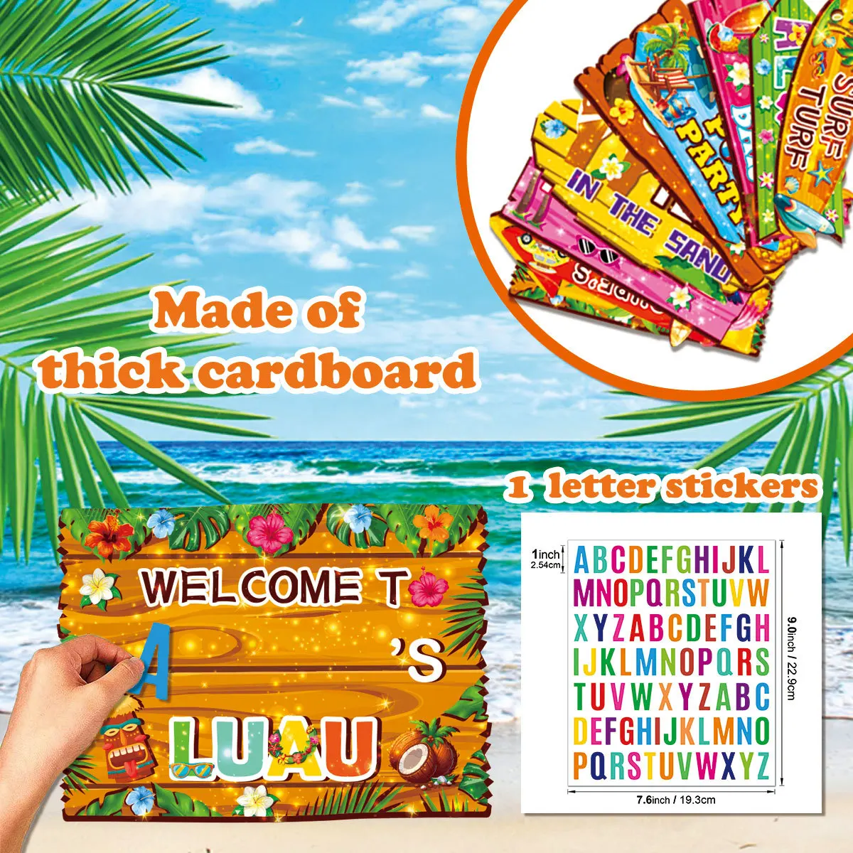 10 قطعة هاواي ألوها فلامنغو موضوع علامة ترحيب الصيف الاستوائية في الهواء الطلق التخييم التصوير الدعائم الديكور لوازم الحفلات ذاتية الصنع