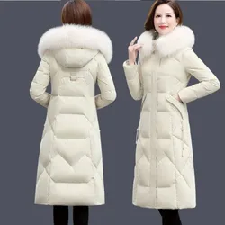 2024 Winter Jacket Women's Warm Parkas Fashion Long Coat